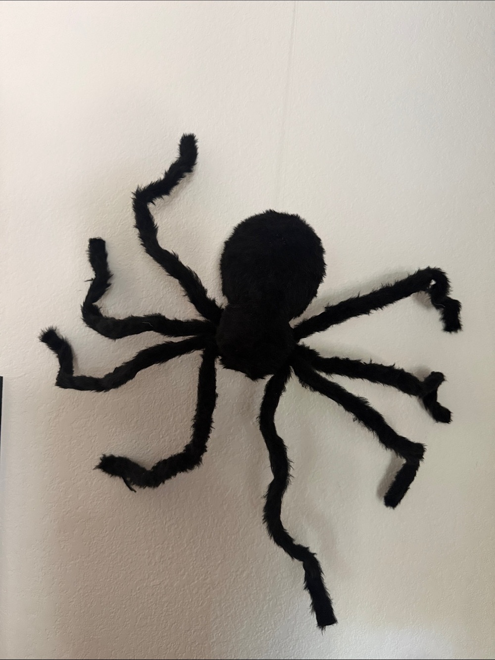 Black Furry Spider Wall Hanging Halloween